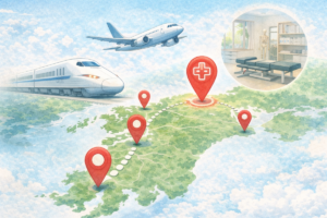 遠方から来る人のイラストイメージ