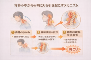 背骨のゆがみから肩こりになる