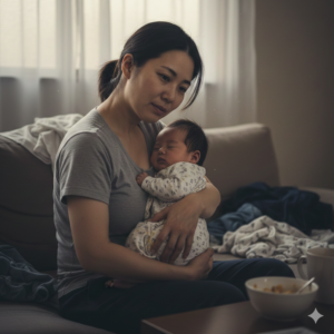 育児で身体の状態が不安定な様子