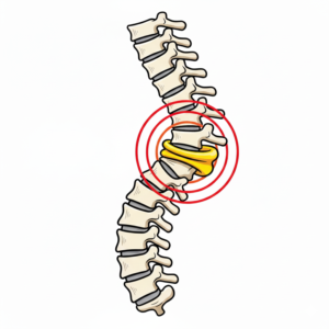 背骨のゆがみによる神経圧迫